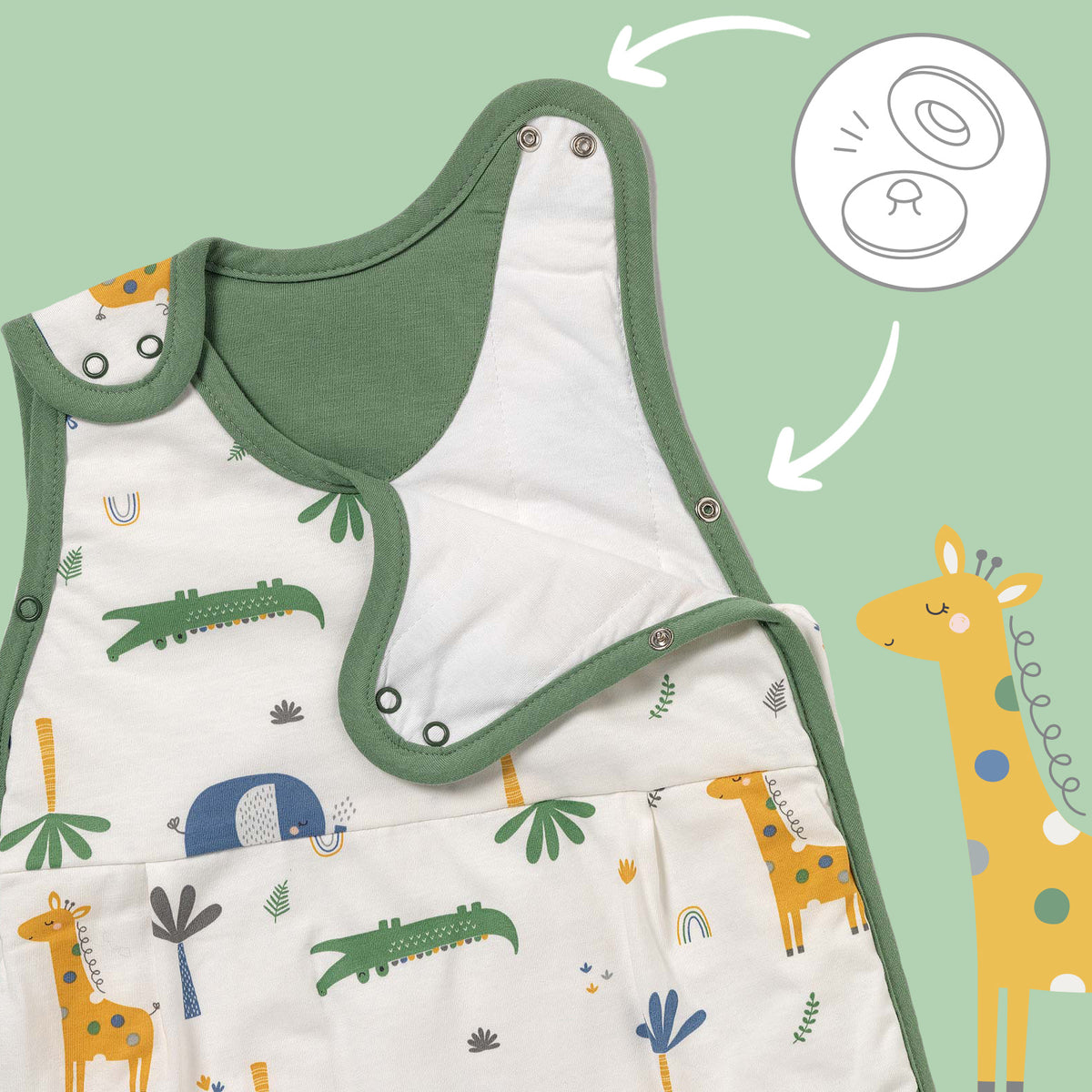 Baby Sleeping Bag - 1.0 TOG_Jungle_detail2_1204