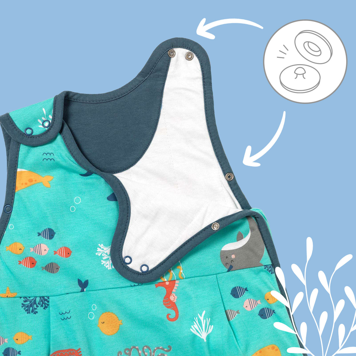 Baby Sleeping Bag - 1.0 TOG_Under the Sea_detail2_1204