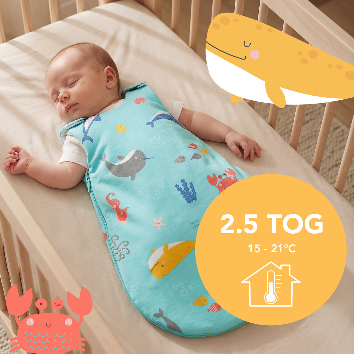 Baby Sleeping Bag - 2.5 TOG_Under the Sea_TOG_1205