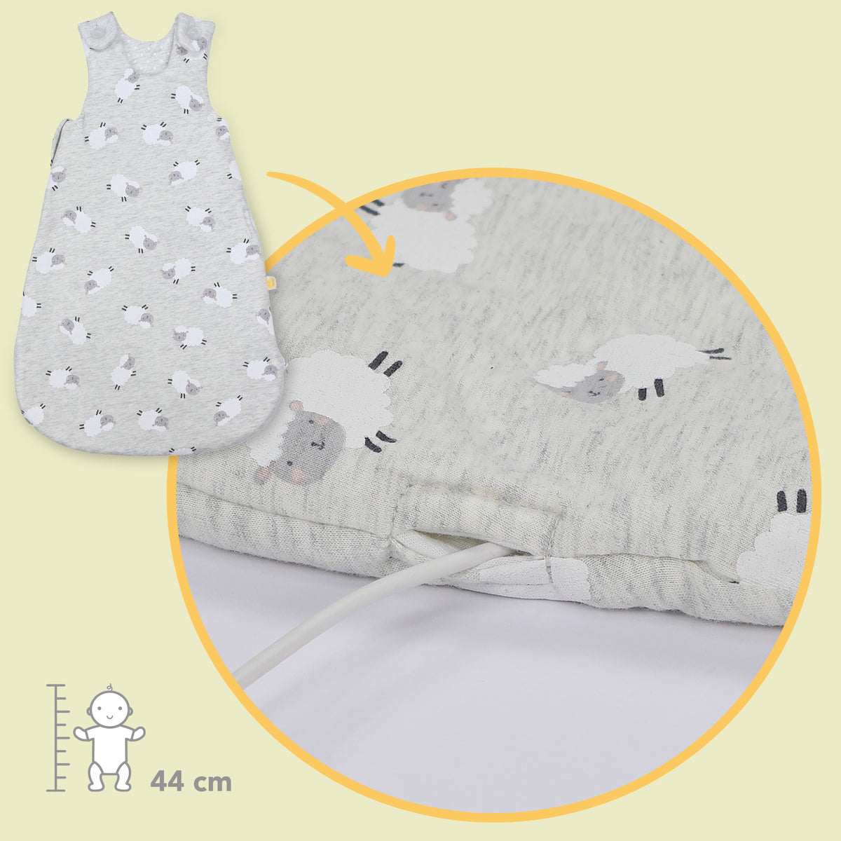 Baby Sleeping Bag - 2.5 TOG_Counting Sheep_detail2_1205