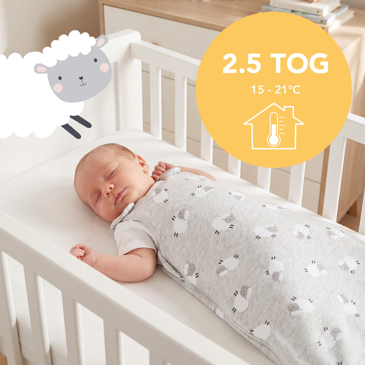 Baby Sleeping Bag - 2.5 TOG_Counting Sheep_TOG_1205