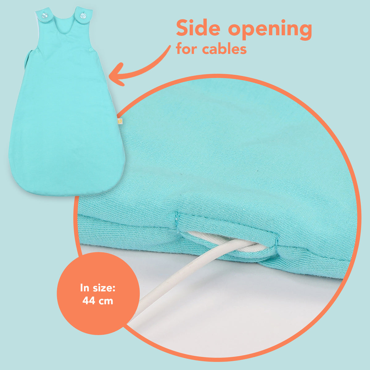 Baby Sleeping Bag - 1.0 TOG_Aqua_detail3_1206