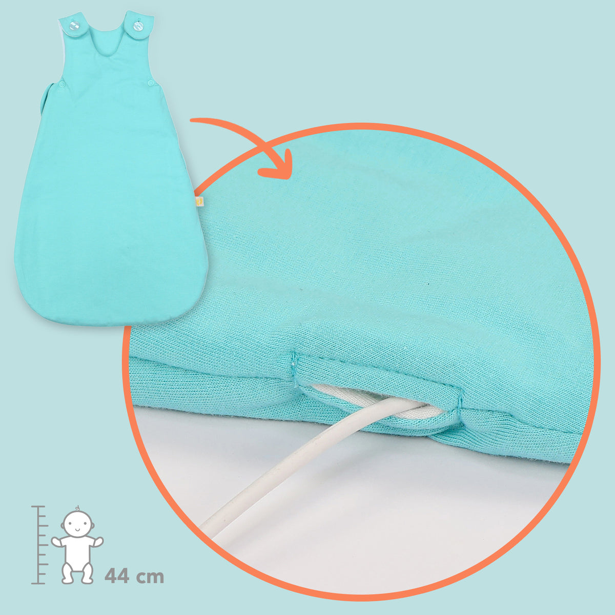 Baby Sleeping Bag - 1.0 TOG_Aqua_detail2_1206