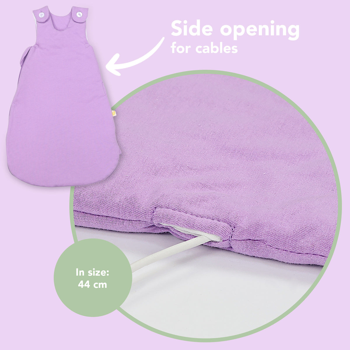 Baby Sleeping Bag - 1.0 TOG_Lilac_detail3_1206