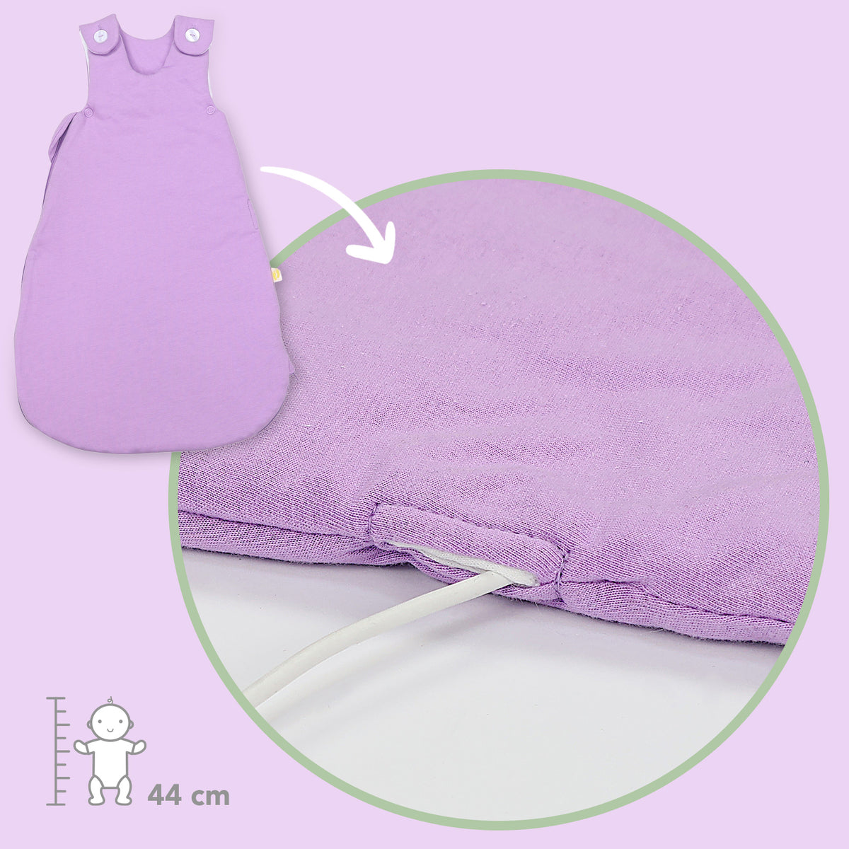 Baby Sleeping Bag - 1.0 TOG_Lilac_detail2_1206