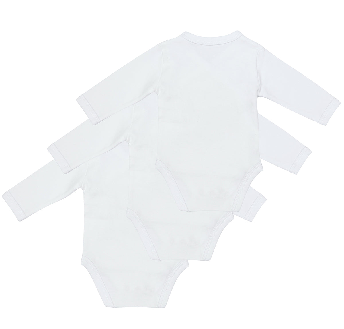 Long Sleeve Organic Baby Bodysuit - 3-pack_Animal Friends_back_1208