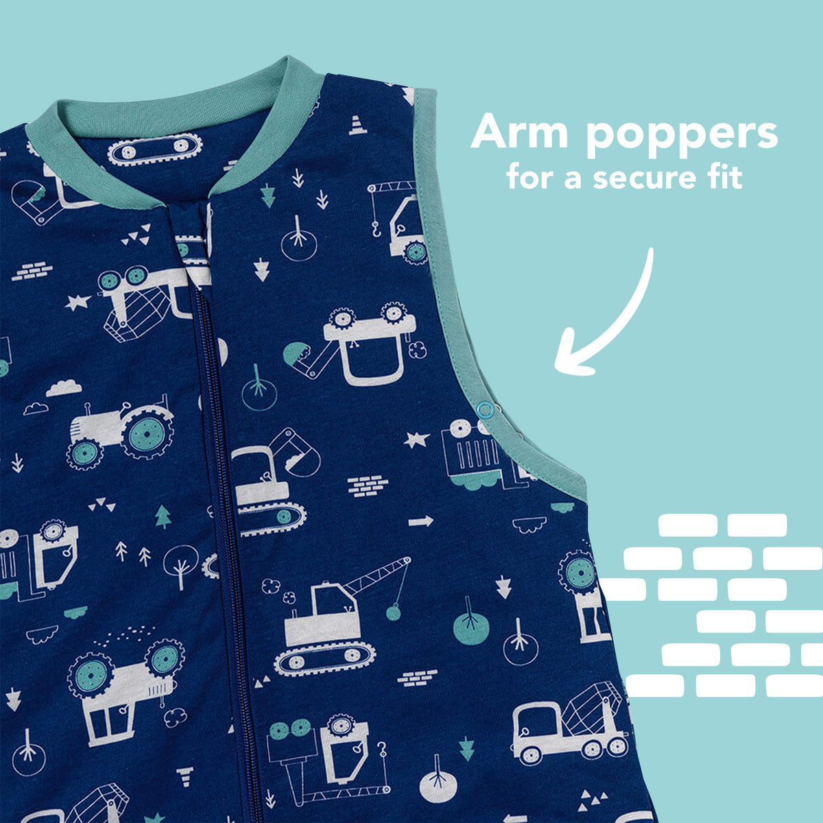 Baby Sleeping Bag - 1.0 TOG_Digger_sleeve area_420