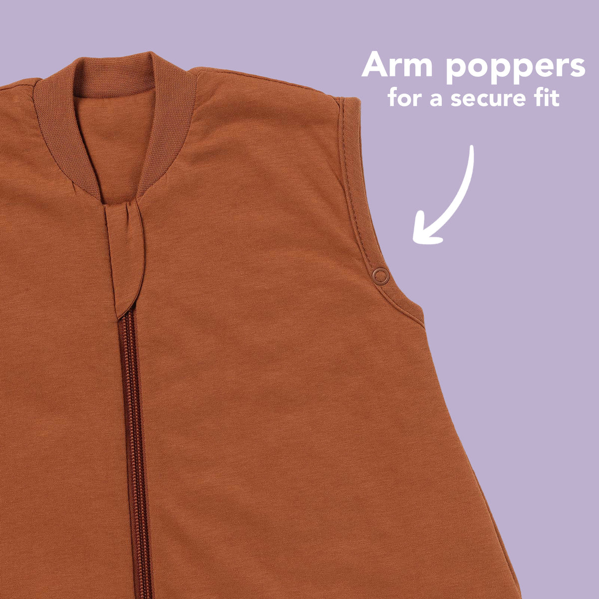 Plain Sleeping Bag - 1.0 TOG_Caramel_sleeve area_425