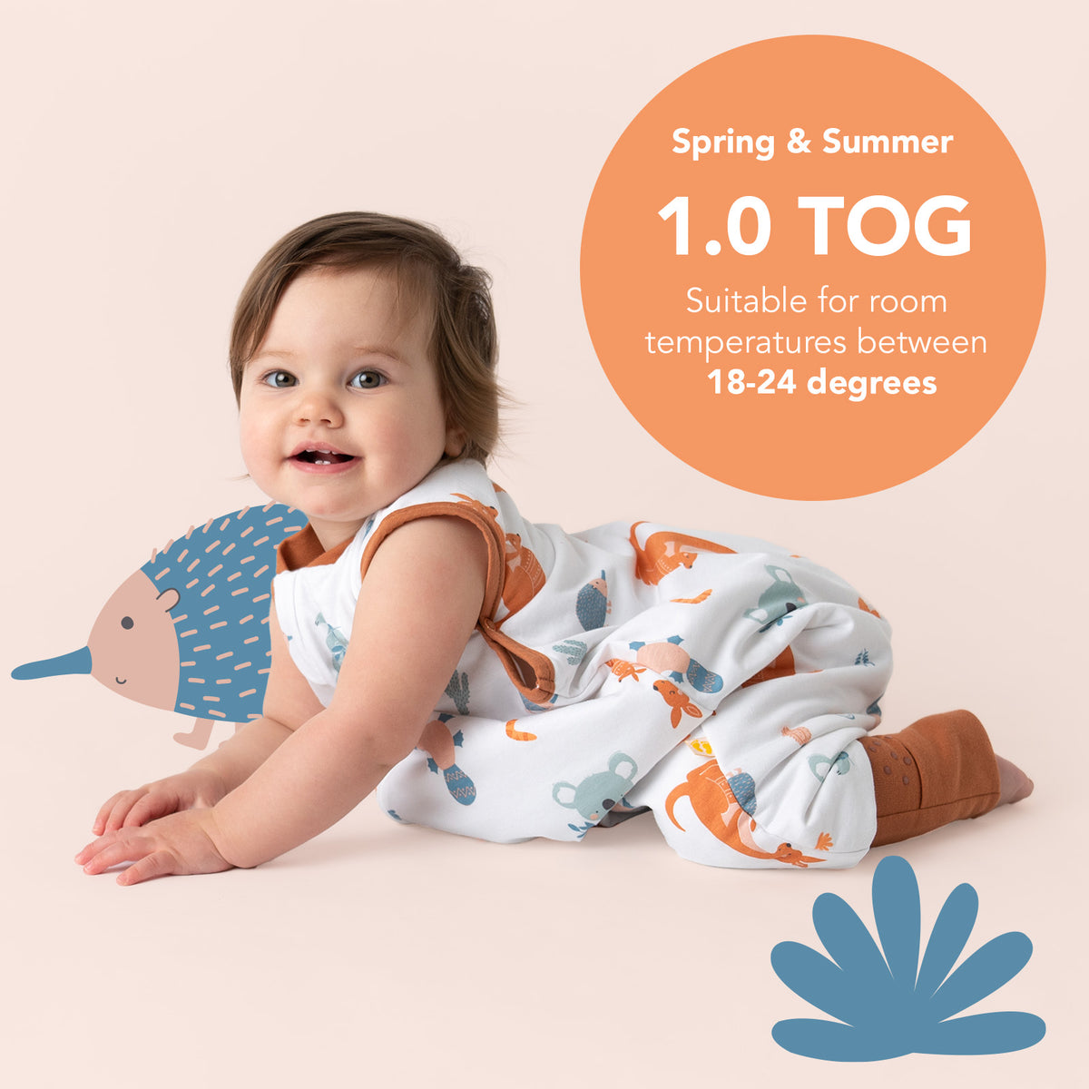 Sleeping Bag with Feet & Foldable Feet Covers - 1.0 TOG_Kangaroo_TOG_418