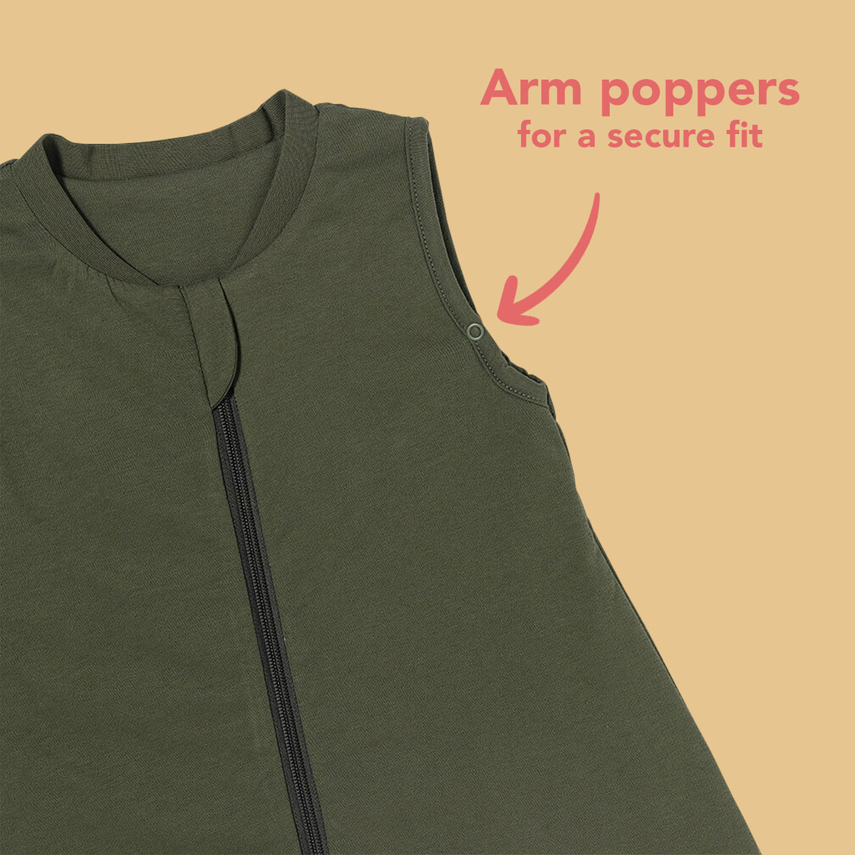 Sleeping Bag with Feet - 1.0 TOG_Olive_sleeve area_424