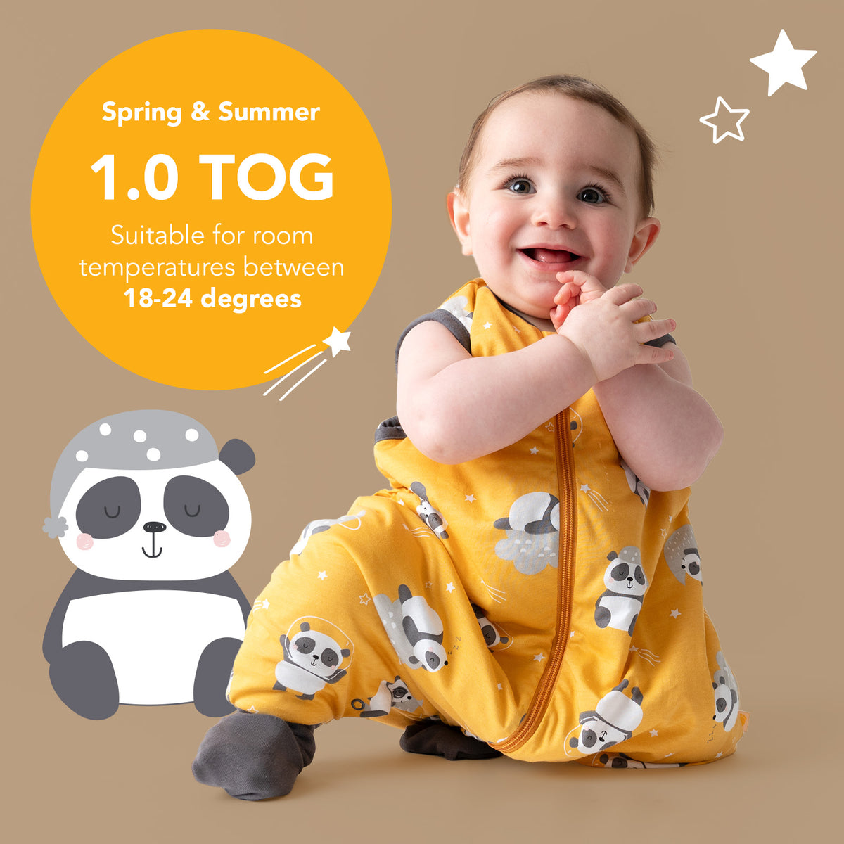 Sleeping Bag with Feet & Foldable Feet Covers - 1.0 TOG_Panda_TOG_418
