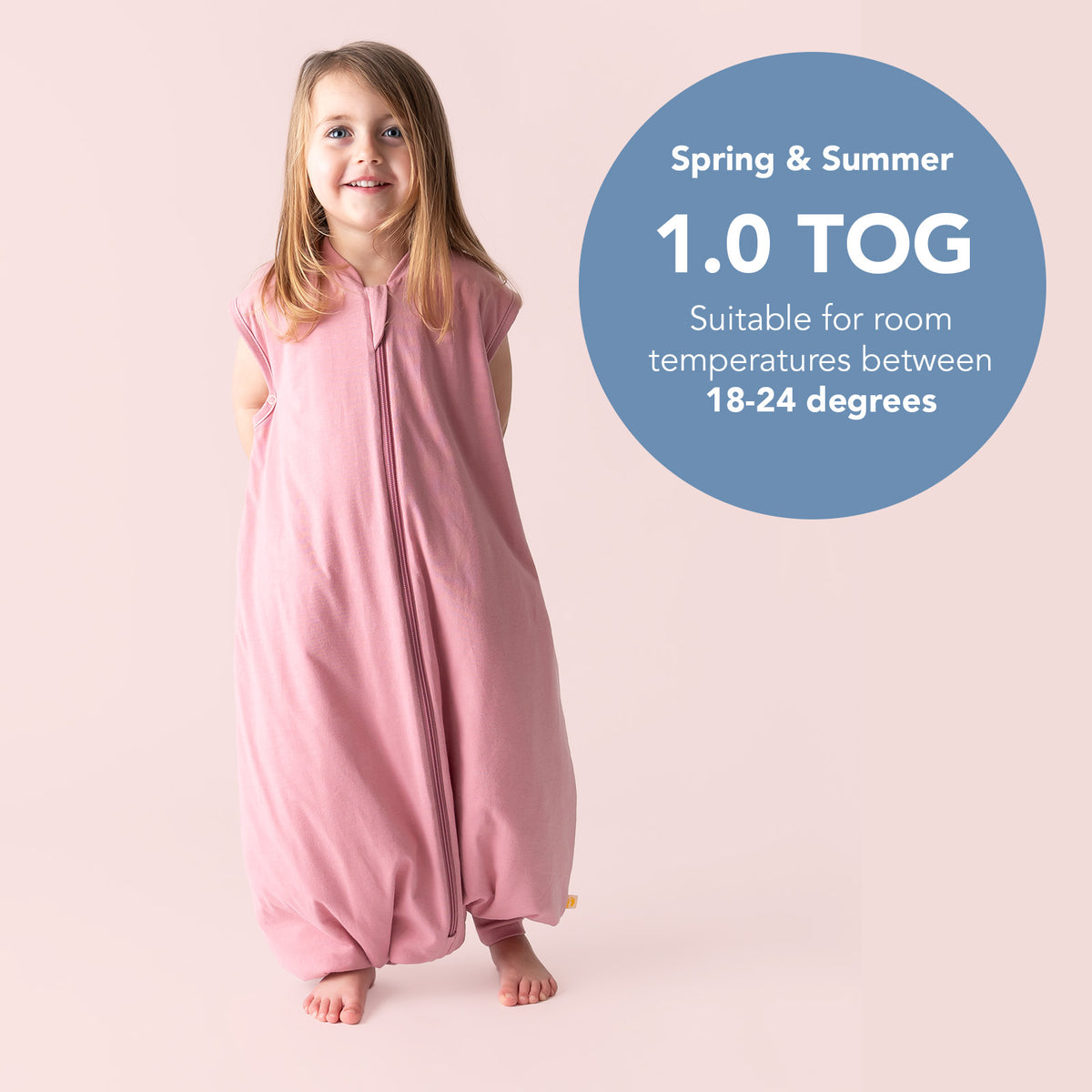 Sleeping Bag with Feet - 1.0 TOG_Rose Pink_TOG_424