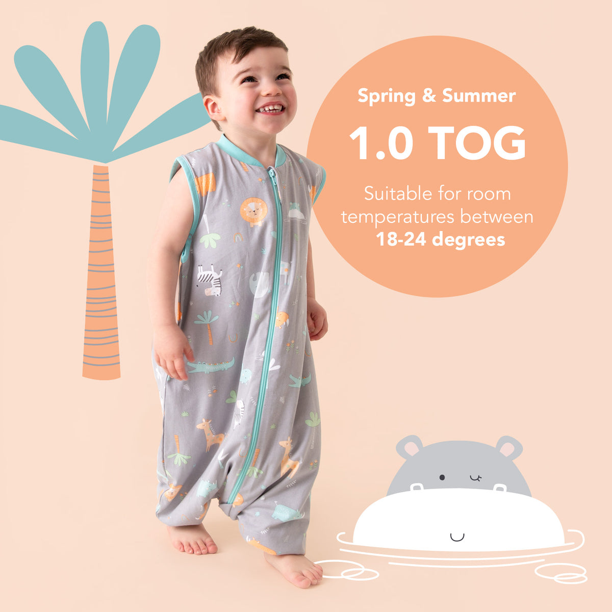 Sleeping Bag with Feet & Foldable Feet Covers - 1.0 TOG_Safari_TOG_418