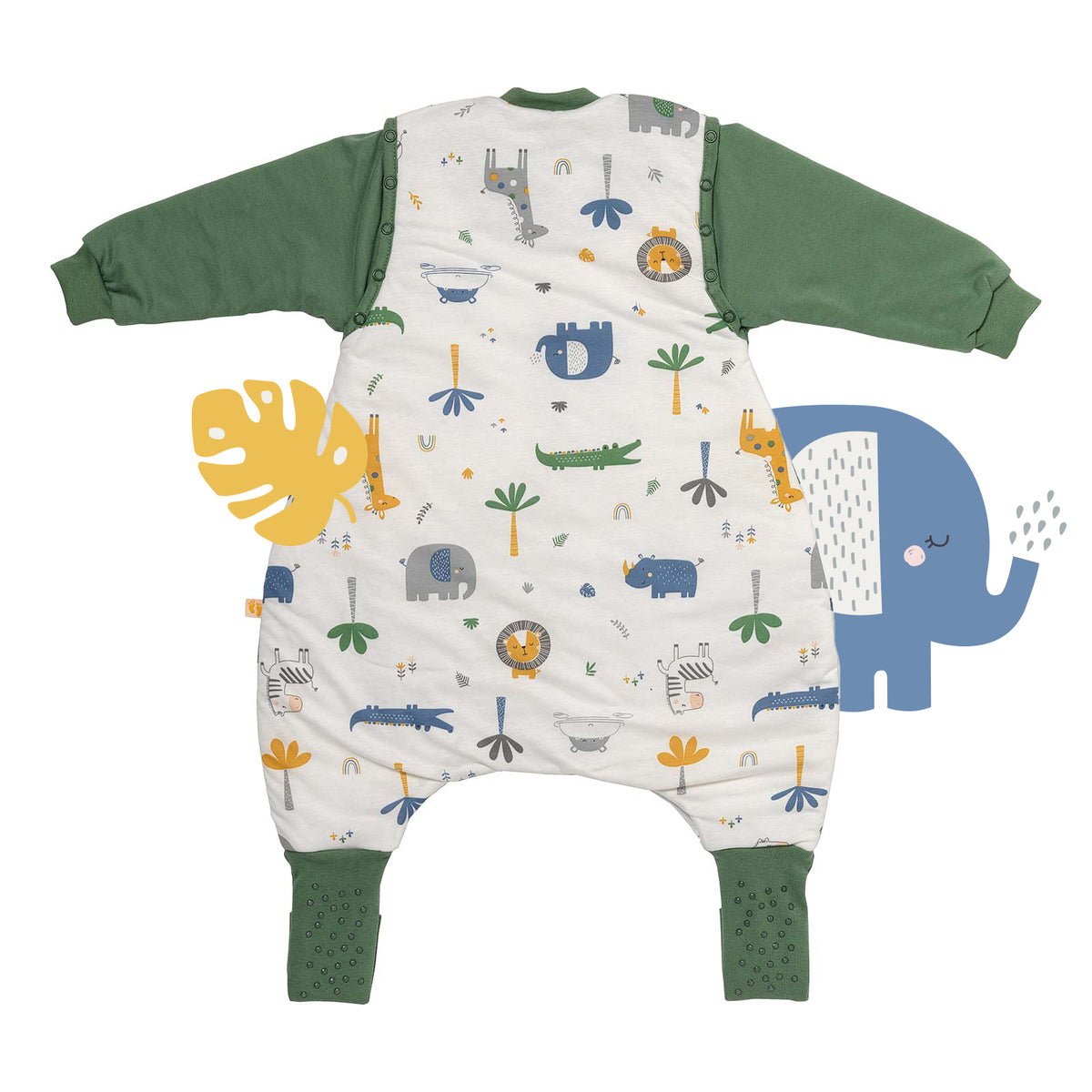 Sleeping Bag with Feet & Foldable Feet Covers - 2.5 TOG_Jungle_back_461