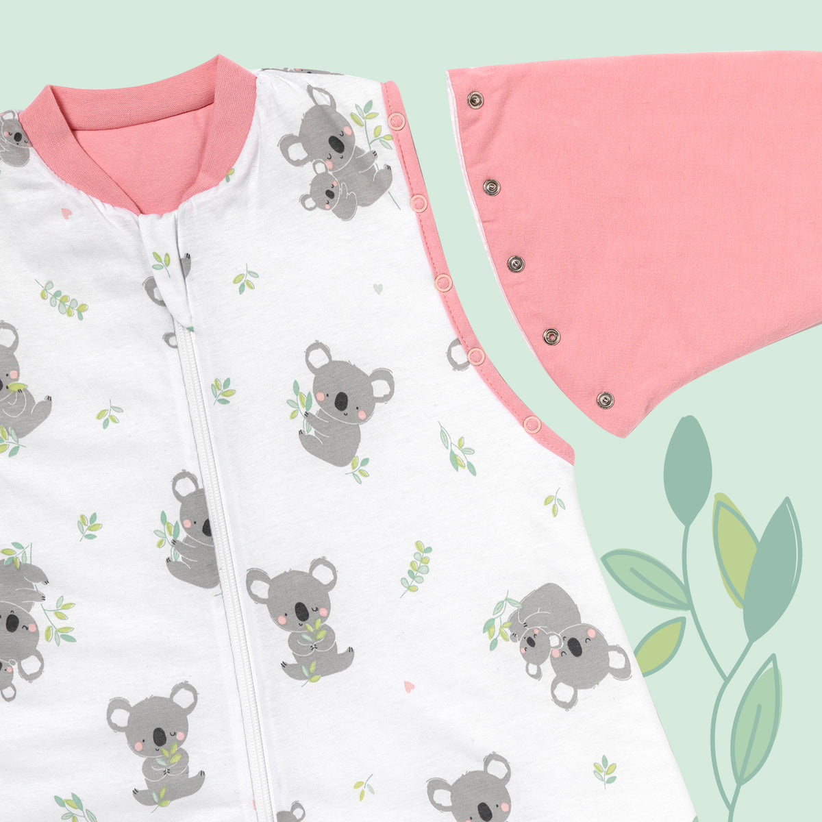 Sleeping Bag with Feet & Foldable Feet Covers - 2.5 TOG_Koala_sleeve area_461