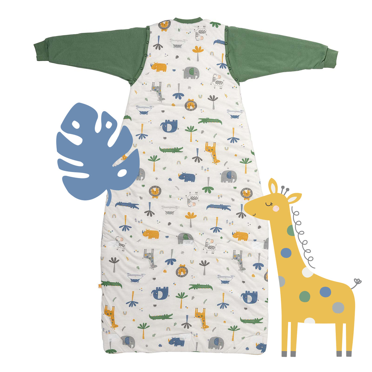Sleeping Bag with Detachable Sleeves - 2.5 TOG_Jungle_back_465