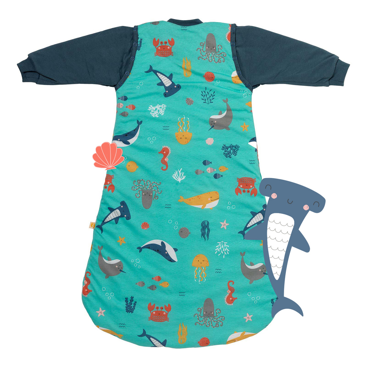 Sleeping Bag with Detachable Sleeves - 2.5 TOG_Under the Sea_back_465