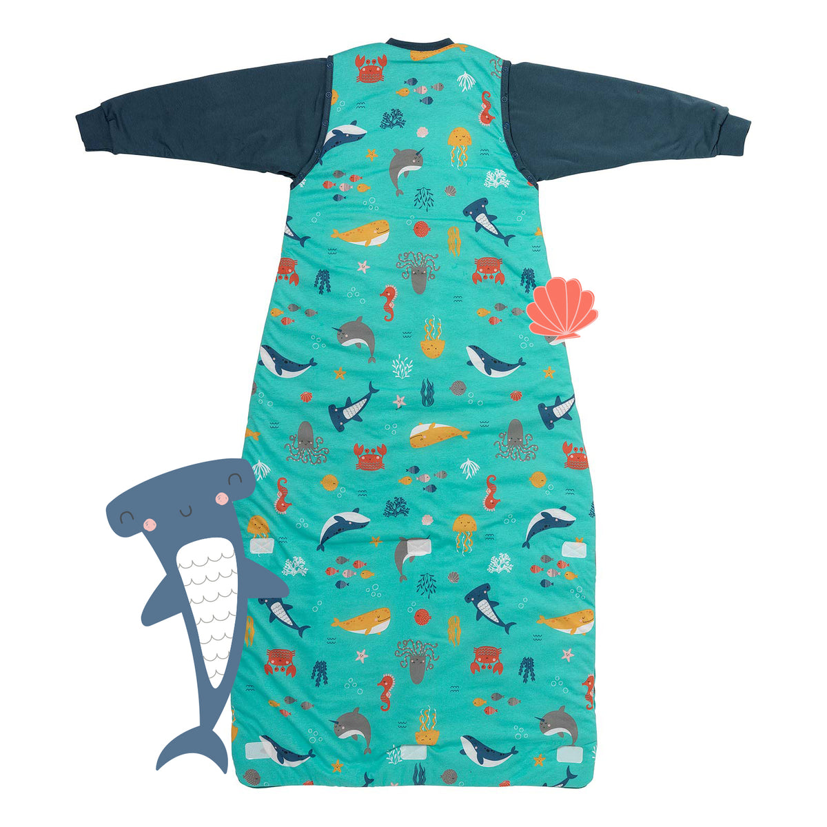 Sleeping Bag with Detachable Sleeves - 2.5 TOG_Under the Sea_back_465