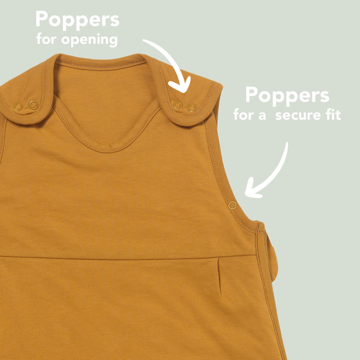 Plain Sleeping Bag - 2.5 TOG_Mustard_sleeve area_467