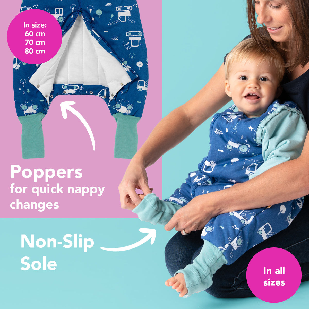 Sleeping Bag with Feet & Foldable Feet Covers - 2.5 TOG_Digger_foot area_461