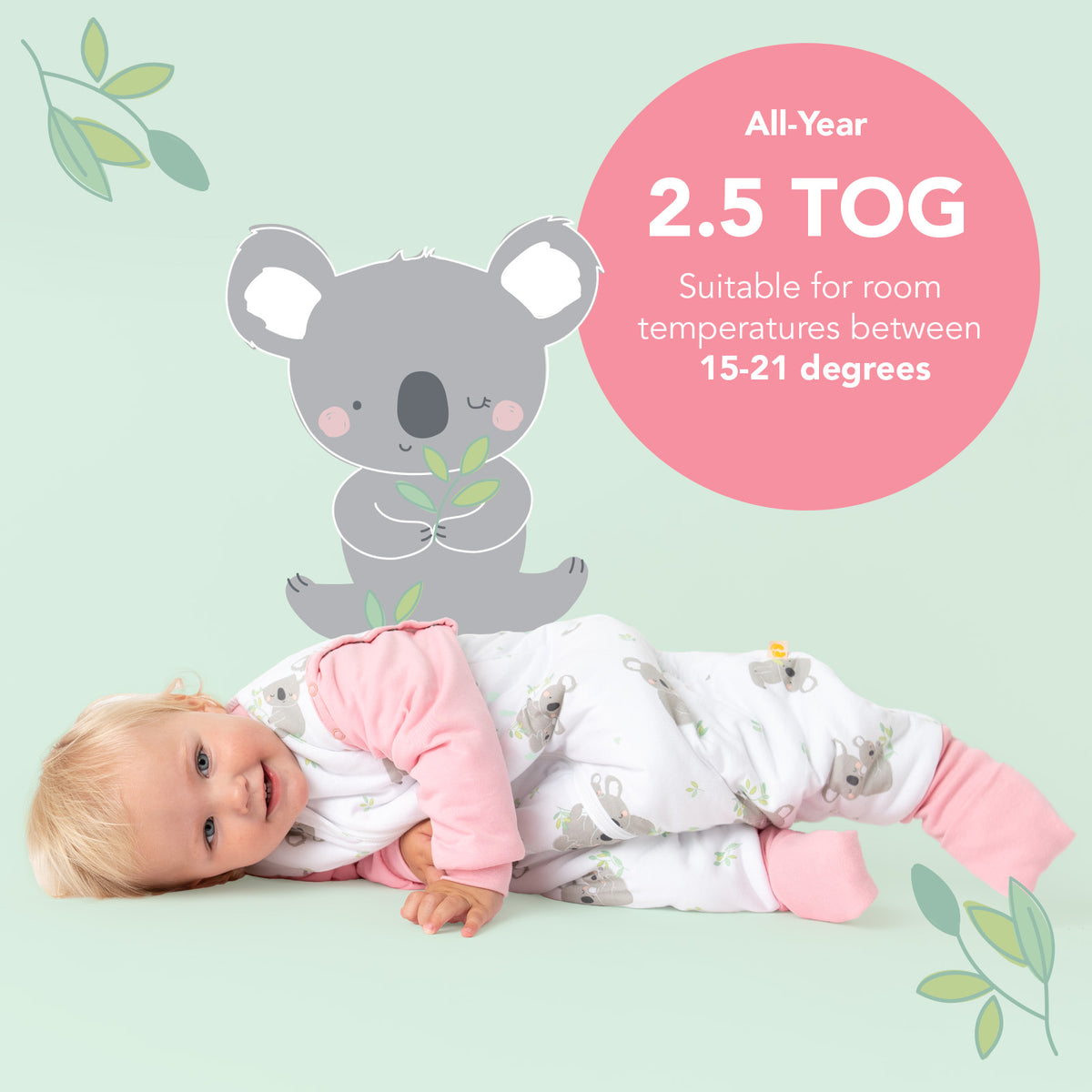 Sleeping Bag with Feet & Foldable Feet Covers - 2.5 TOG_Koala_TOG_461