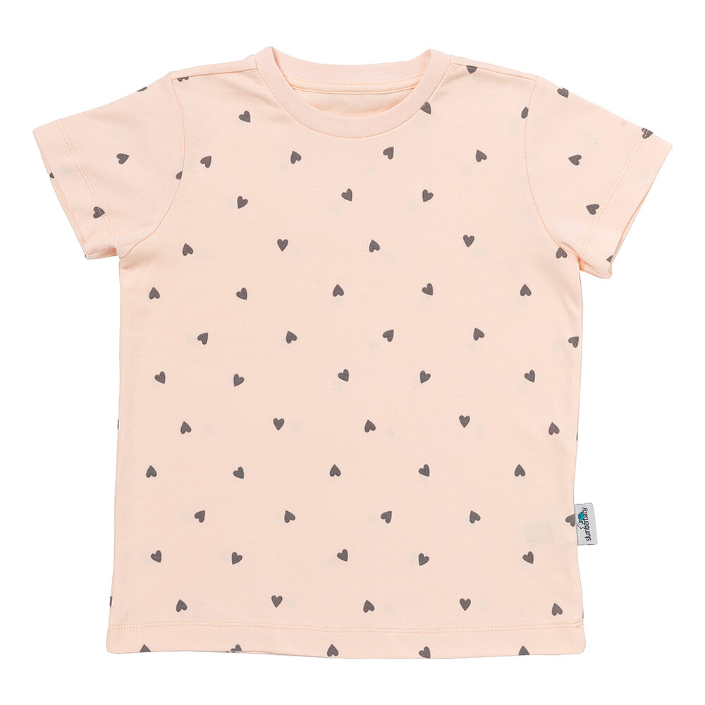 Organic Short Children's Pyjamas_Hearts_OEKOTEX_445