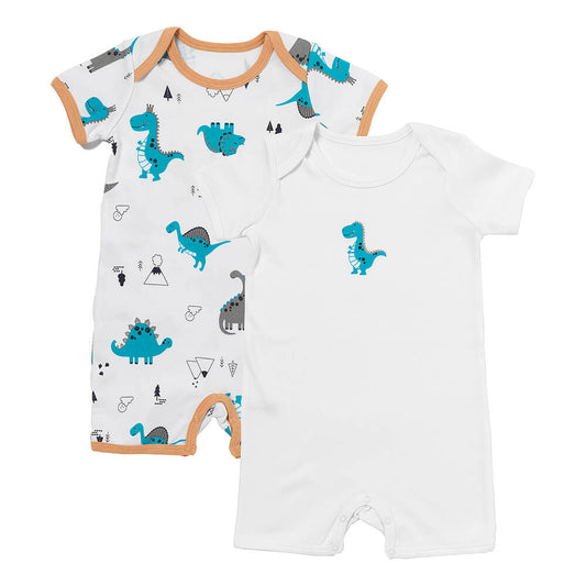 Organic Short Sleeve Baby Romper - 2-pack_Jurassic_1_439