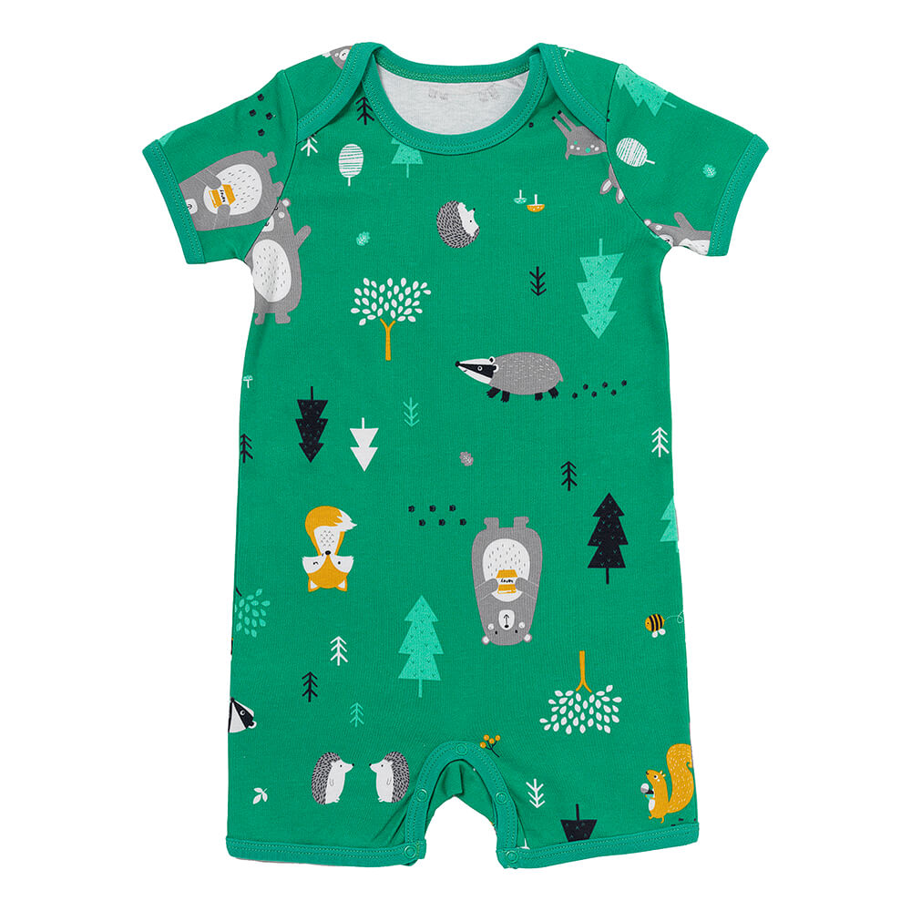 Organic Short Sleeve Baby Romper - 2-pack_Woodland Animals_2_439