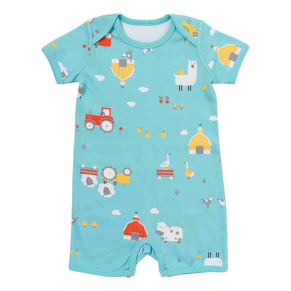Organic Short Sleeve Baby Romper - 2-pack_Farmyard_2_439