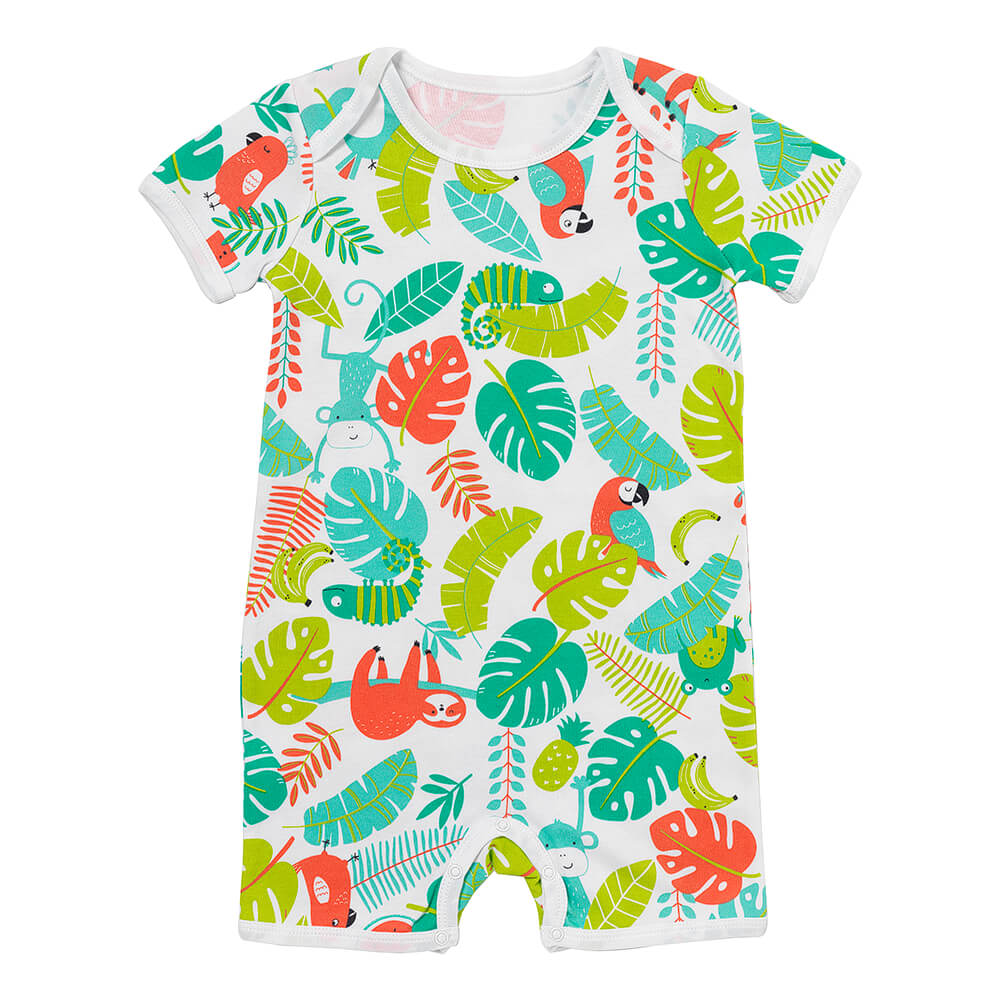 Organic Short Sleeve Baby Romper - 2-pack_Tropical_2_439