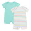 Organic Short Sleeve Baby Romper - 2-pack_Rainbow Stripes_1_439