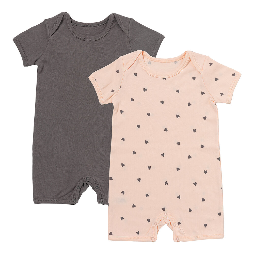 Organic Short Sleeve Baby Romper - 2-pack_Hearts_1_439