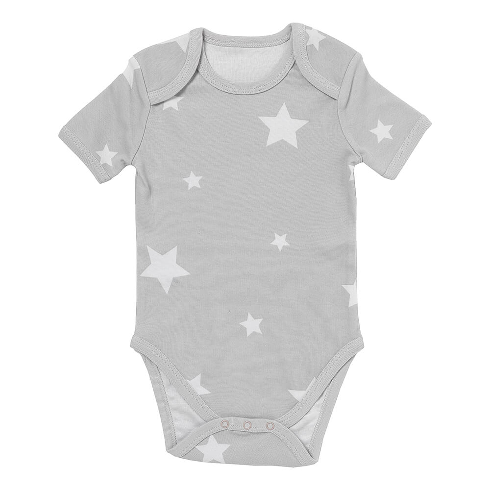100% Organic Short Sleeve Baby Body - 5-pack_Grey Stars_2_430