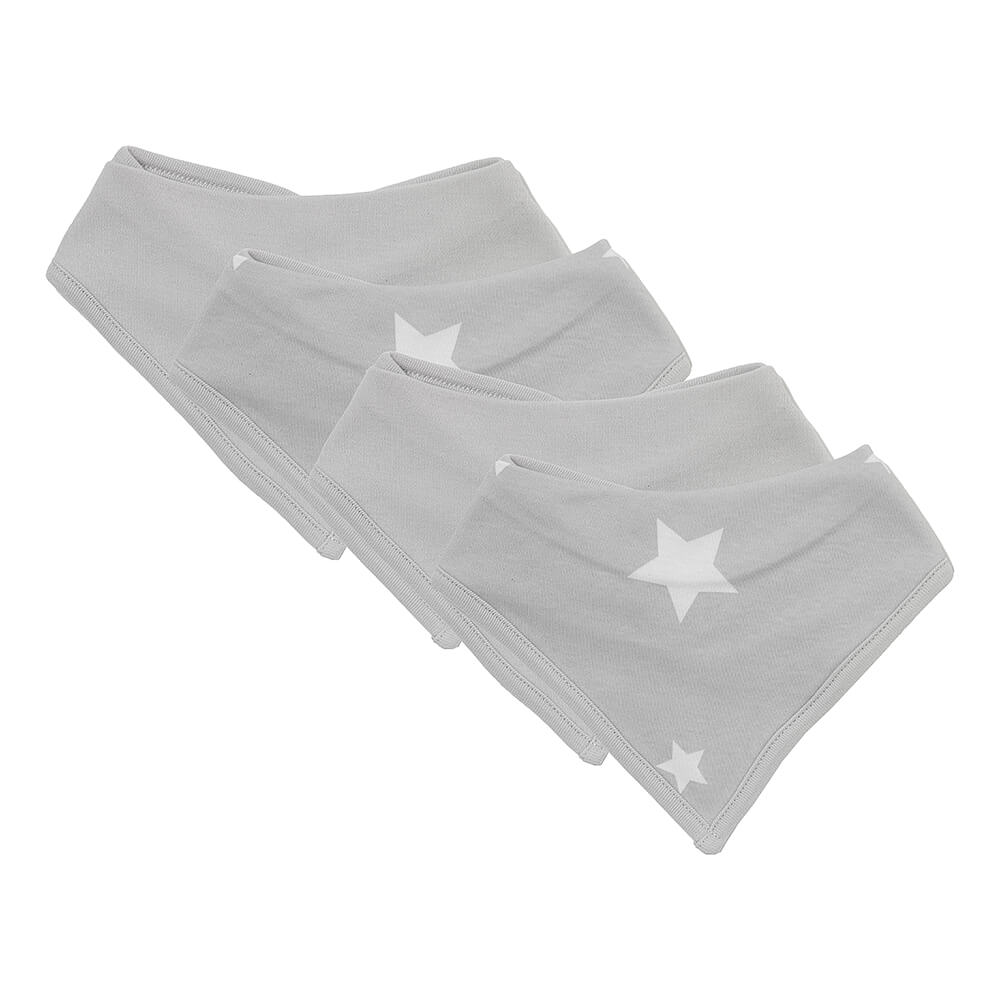 Organic Baby Bandanas - 4-pack_Grey Stars_3_446
