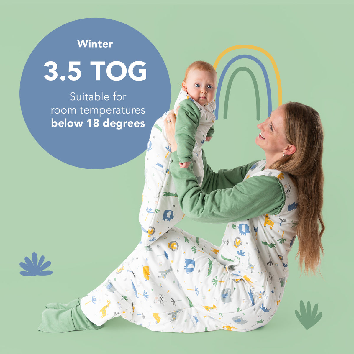 Long Sleeve Baby Sleeping Bag - 3.5 TOG_Jungle_TOG_471