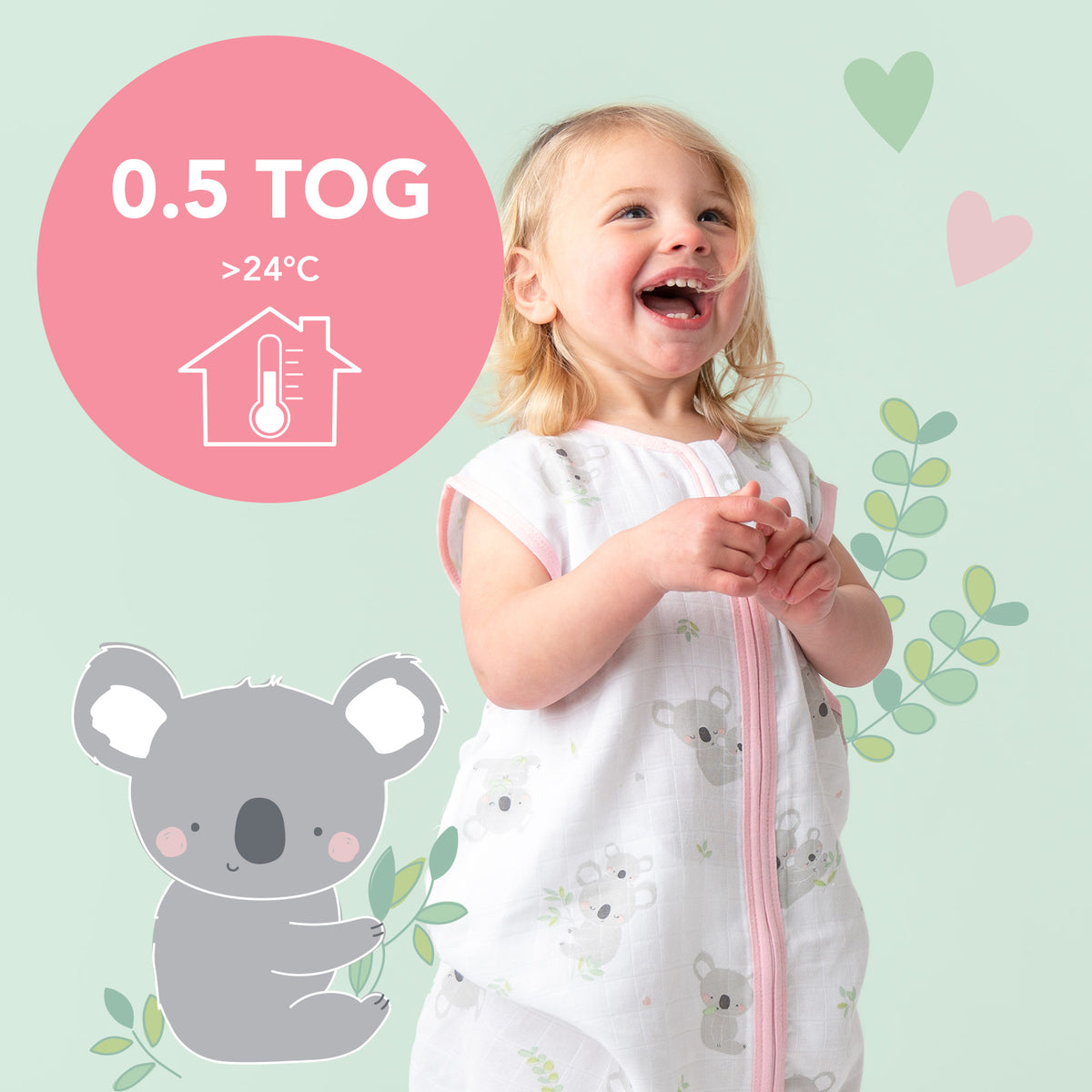 Muslin Baby Sleeping Bag - 0.5 TOG_Koala_TOG_415