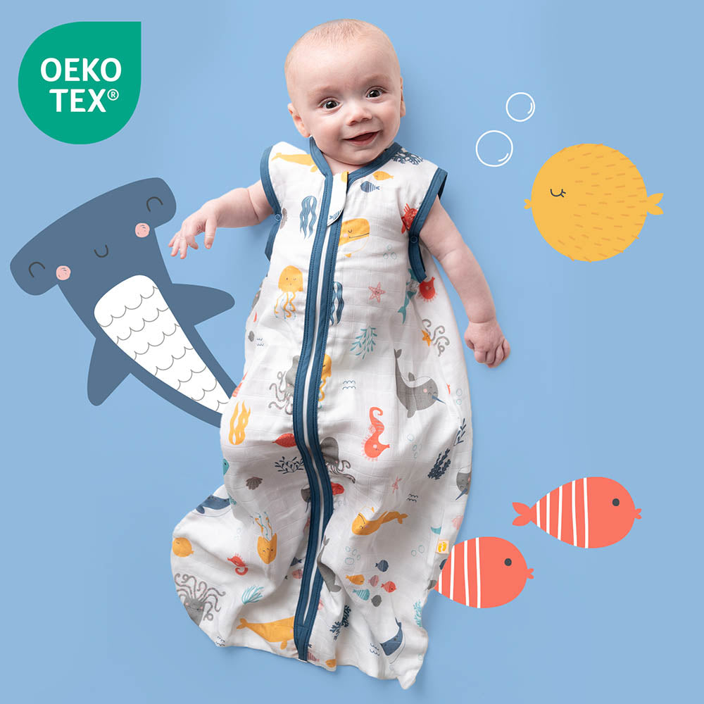 Muslin Baby Sleeping Bag - 0.5 TOG_Under the Sea_OEKOTEX_415