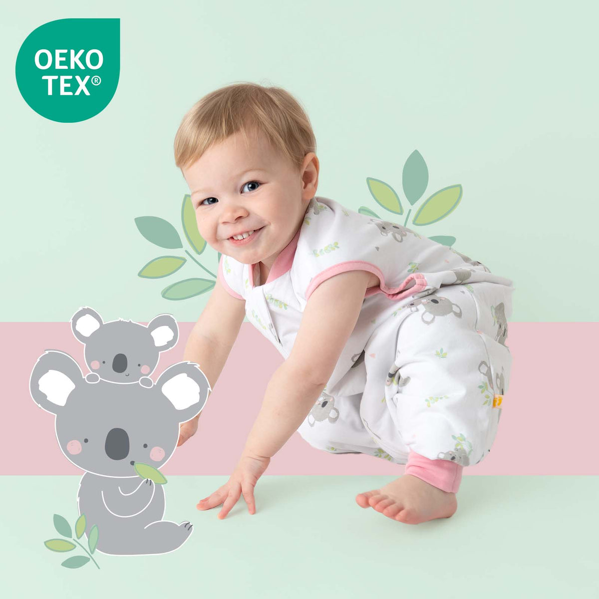 Sleeping Bag with Feet & Foldable Feet Covers - 1.0 TOG_Koala_OEKOTEX_418