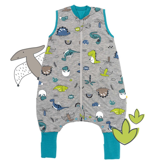 Sleeping Bag with Feet & Foldable Feet Covers - 1.0 TOG_Dinosaur_front_418