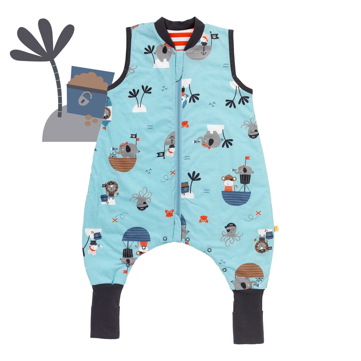 Sleeping Bag with Feet & Foldable Feet Covers - 1.0 TOG_Pirate_front_418