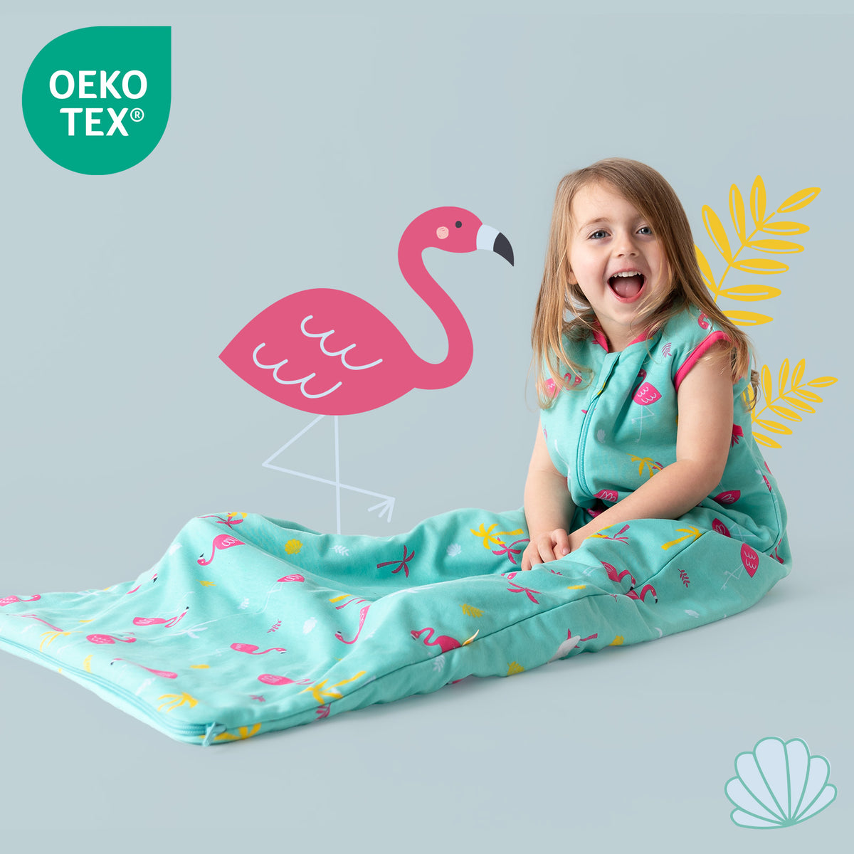 Organic Baby Sleeping Bag - 1.0 TOG_Flamingo_OEKOTEX_421