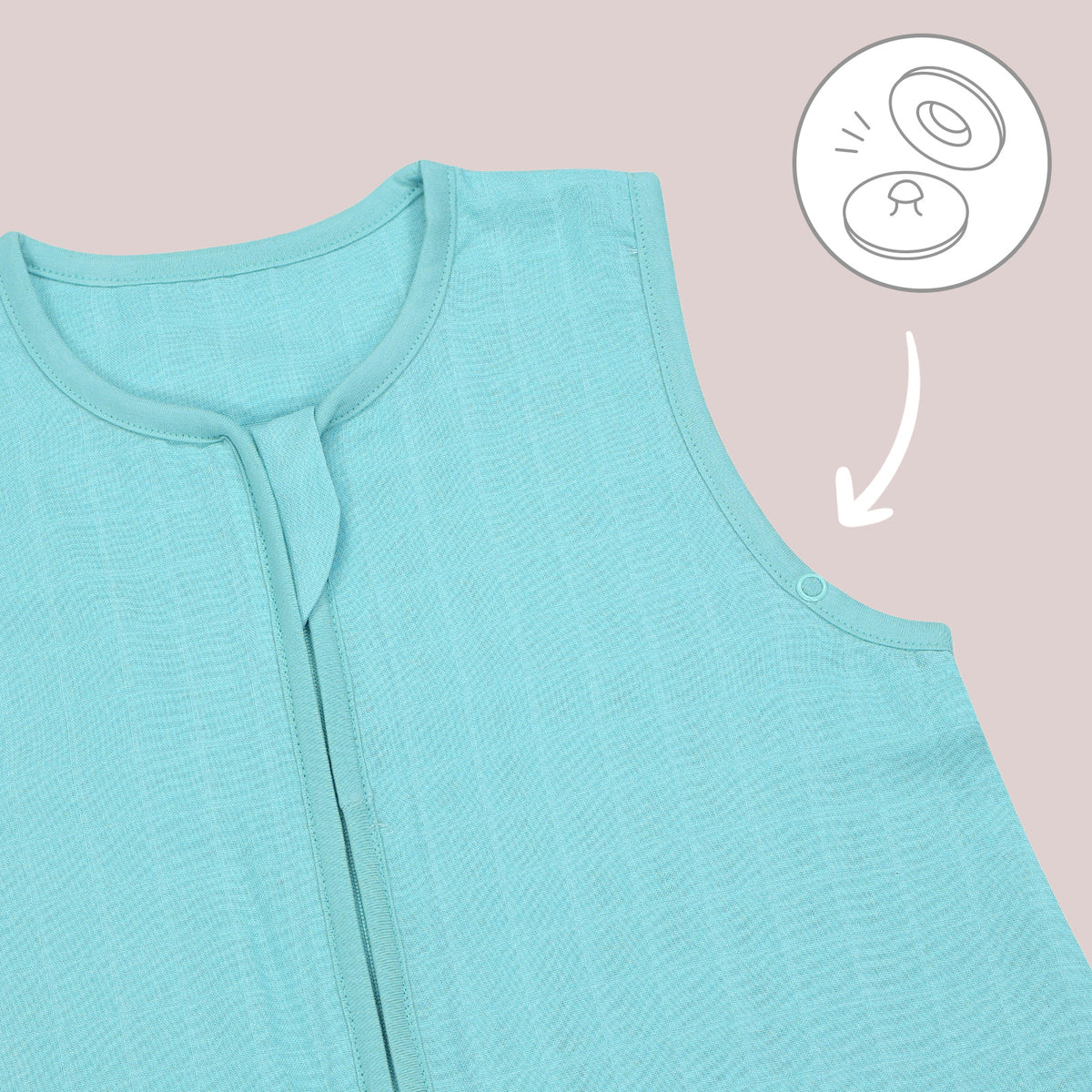 Muslin Sleeping Bag with Feet - 0.5 Tog_Aqua_4_422