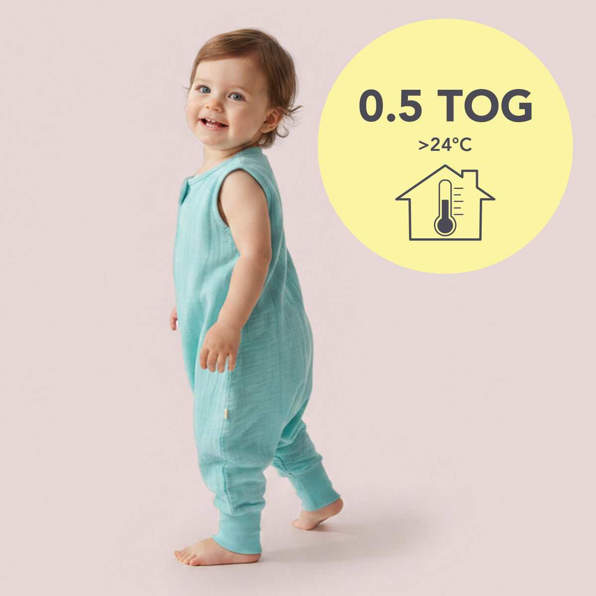 Muslin Sleeping Bag with Feet - 0.5 Tog_Aqua_5_422
