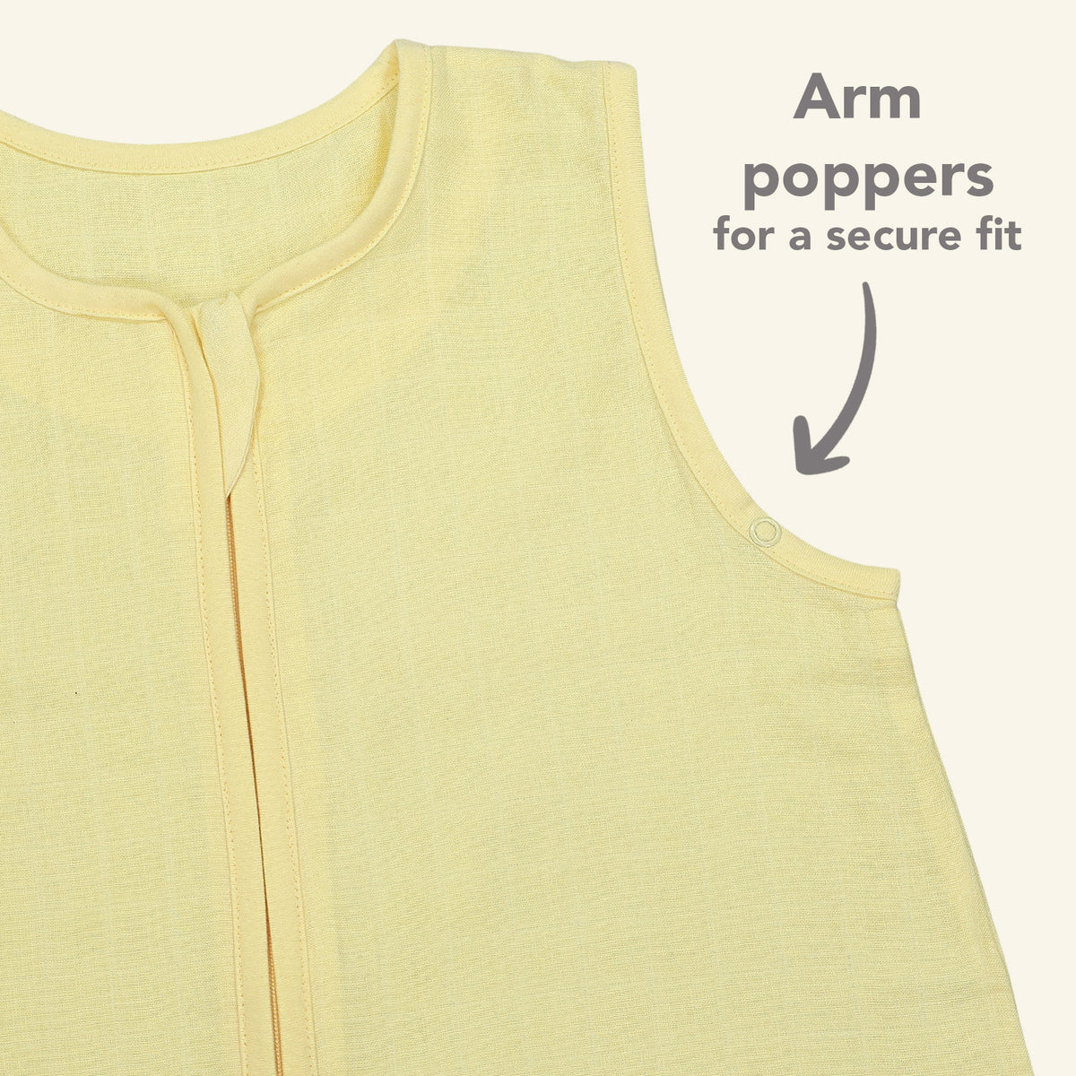 Muslin Sleeping Bag with Feet - 0.5 Tog_Soft Yellow_4_422