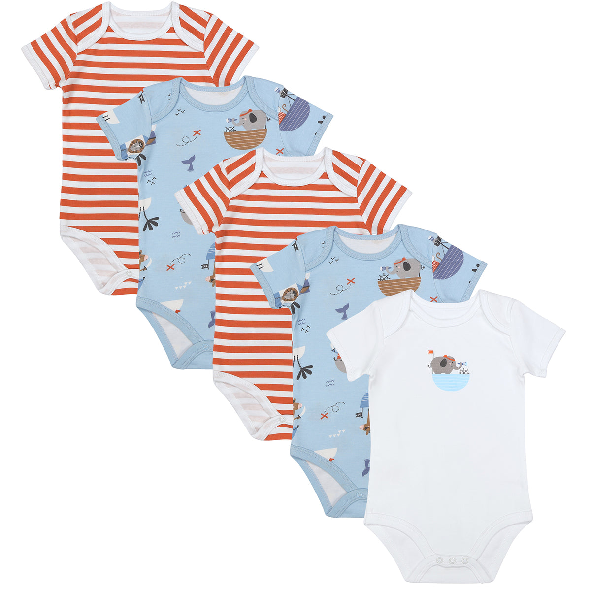 100% Organic Short Sleeve Baby Body - 5-pack_Pirate_1_430