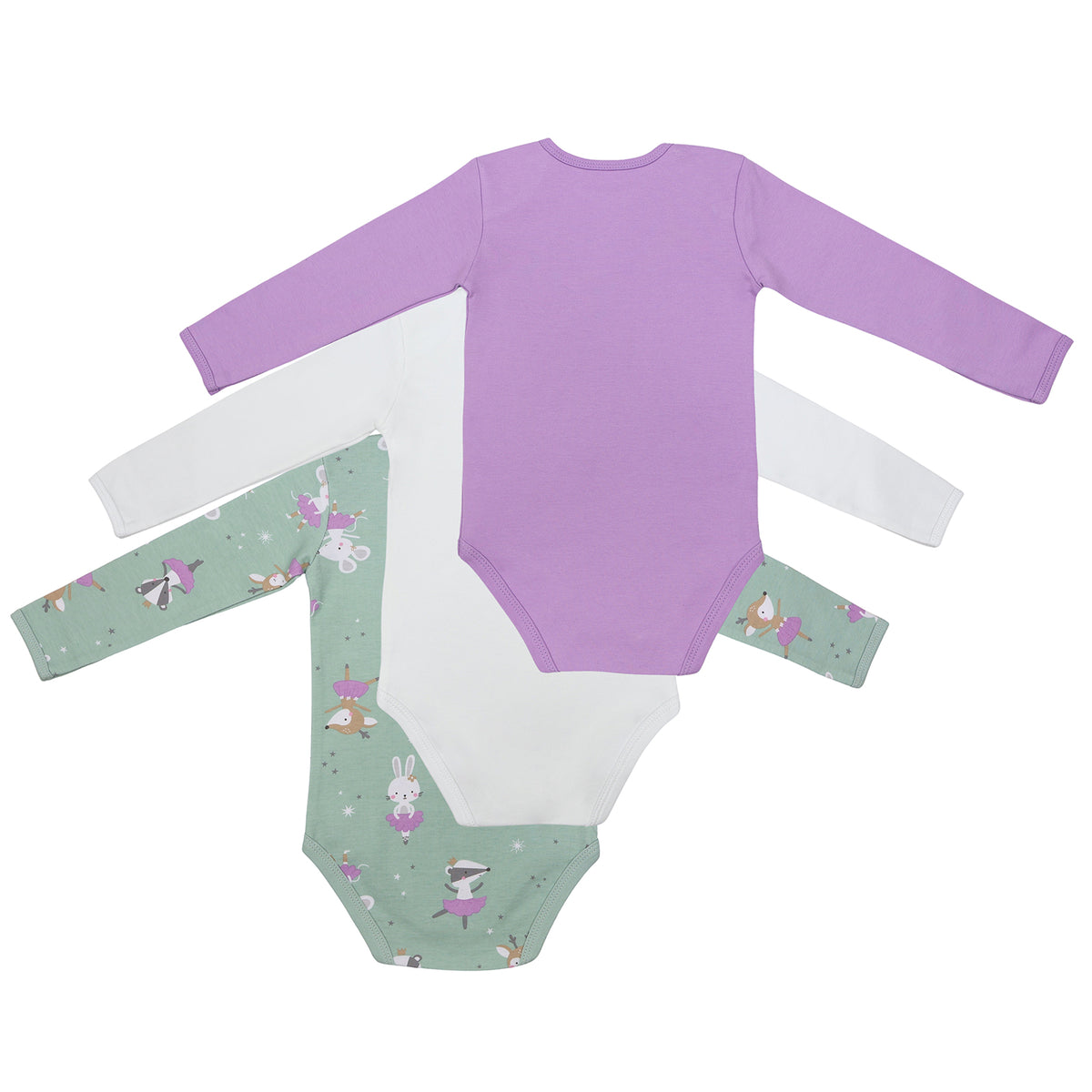 Organic Long Sleeve Baby Body - 3-pack_Ballerina_6_434