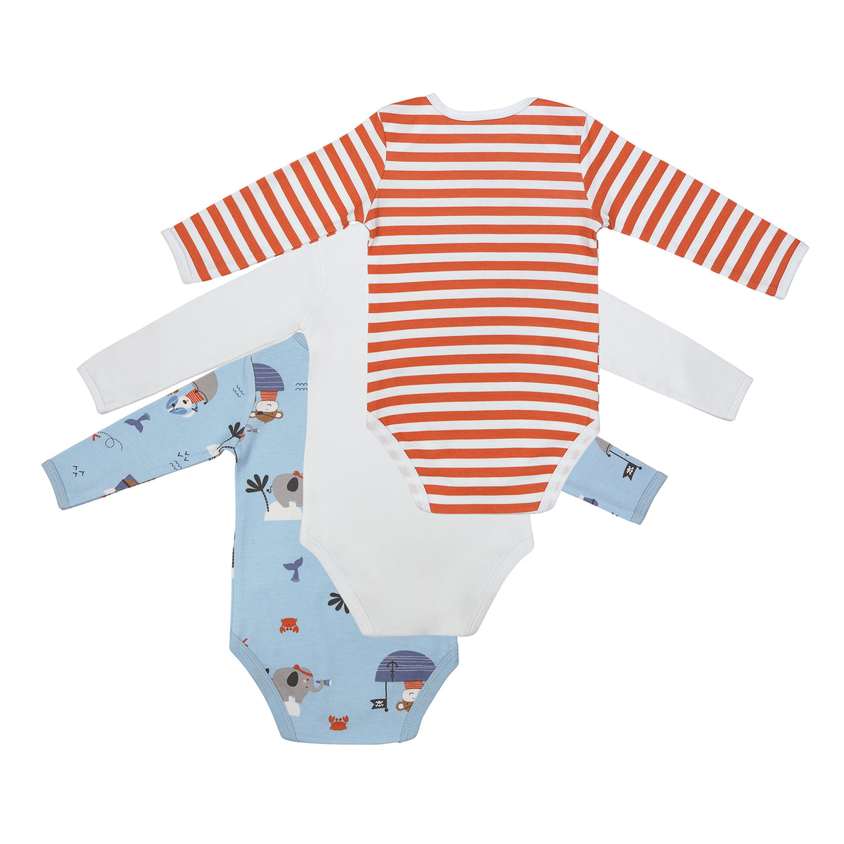 Organic Long Sleeve Baby Body - 3-pack_Pirate_6_434