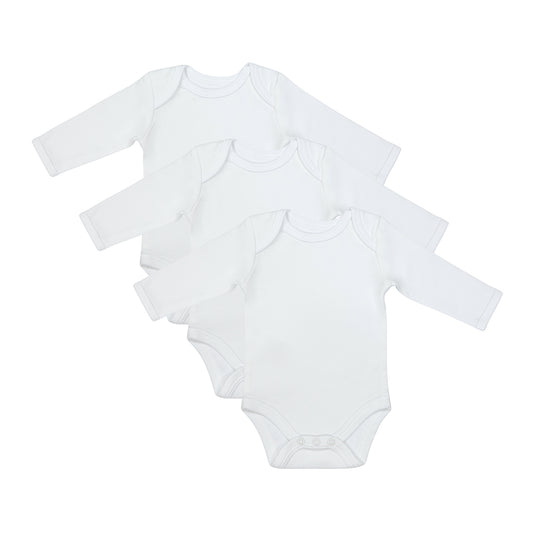 Organic Long Sleeve Baby Body - 3-pack_White_1_434