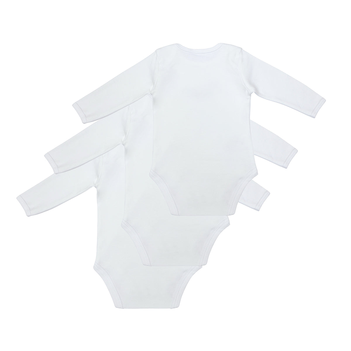 Organic Long Sleeve Baby Body - 3-pack_White_6_434