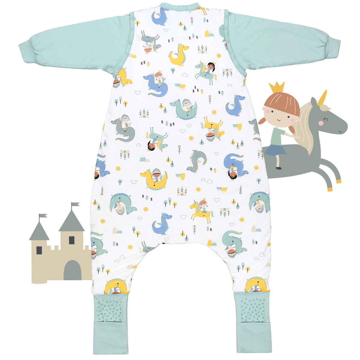 Sleeping Bag with Feet & Foldable Feet Covers - 2.5 TOG_Fantasia_back_461